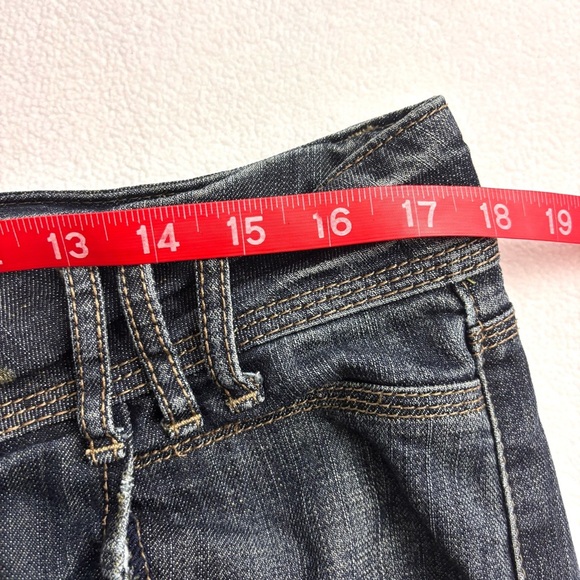 Almost Famous Lowrise Super Whisker Faded Denim Straight Leg Western Jean (15) - Picture 11 of 15